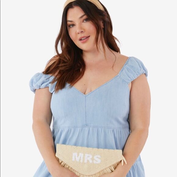 New in bag beyond the beach BTB MRS straw clutch purse for the new bride - Picture 3 of 7